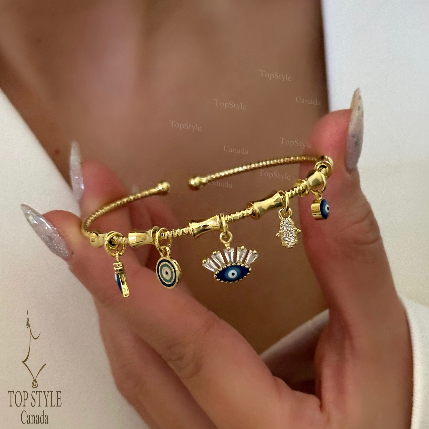 Jonc Julia Charms | Plaqué Or 18 carats