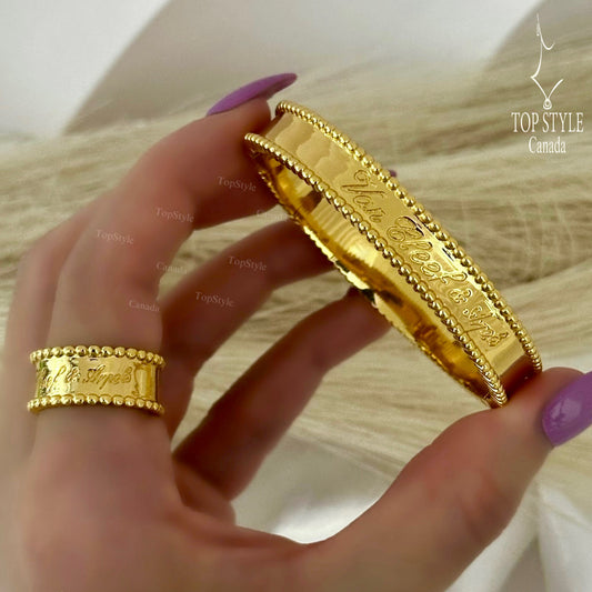 21K Gold-Plated Half Set (Bangle+Ring)