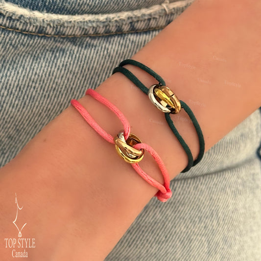Tri-Charm Minimalist Cord Bracelet