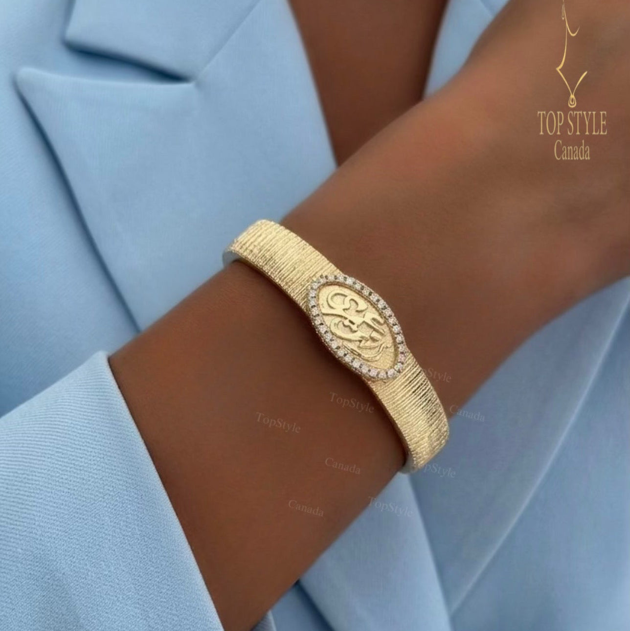 18K Gold Plated Bracelet 'انت عمري'