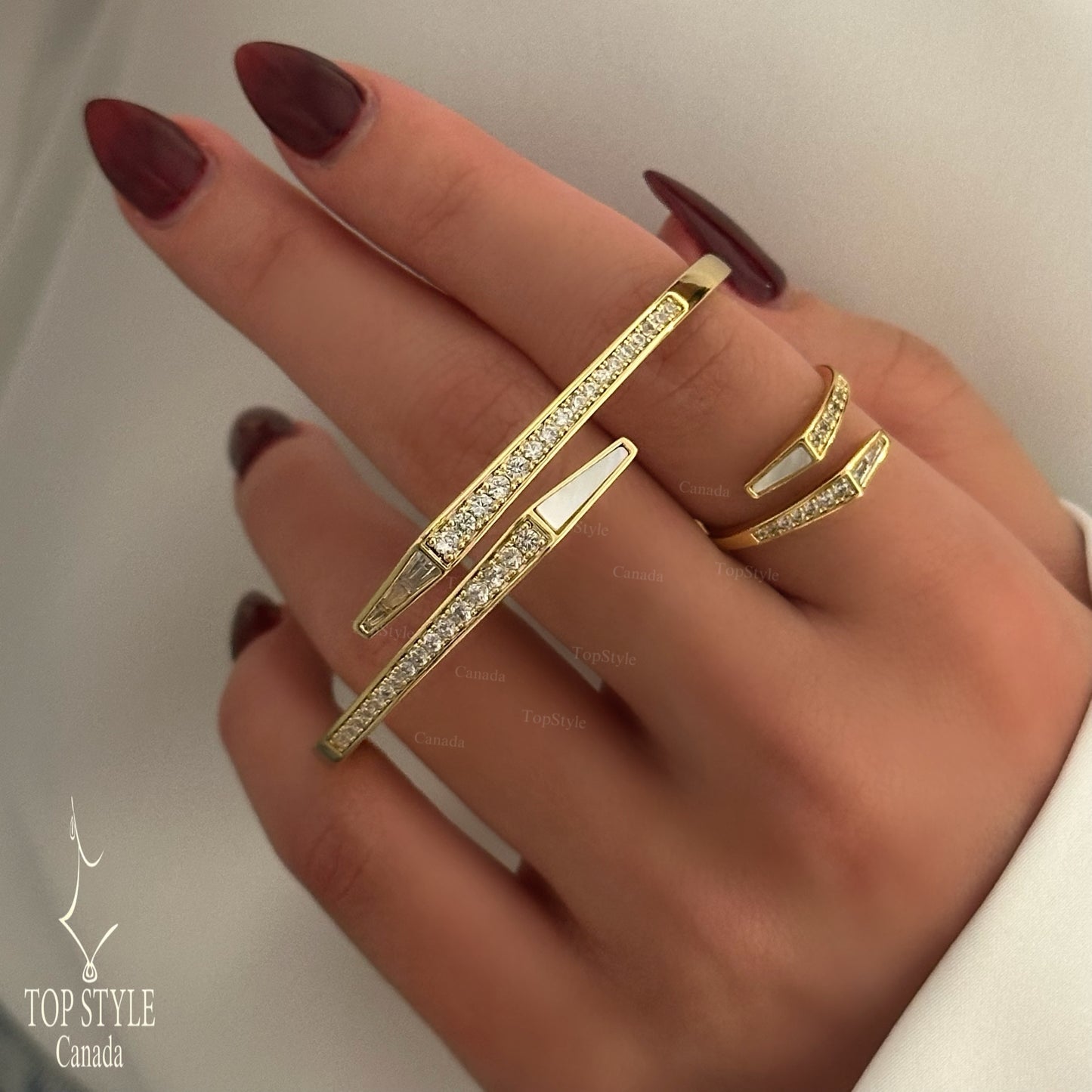 Golden Plated Serpent Sparkle Half Set ( Bracelet & Ring)
