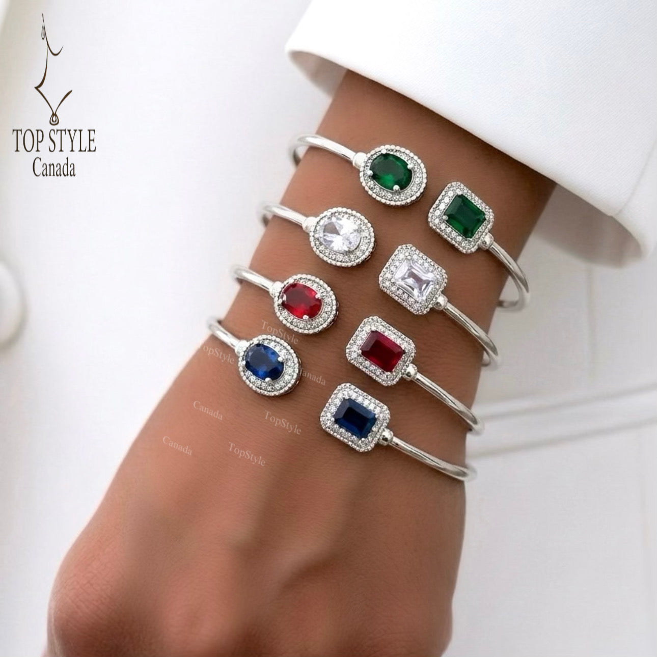 Gold-Plated Royal Gemstone Cuff Bracelet