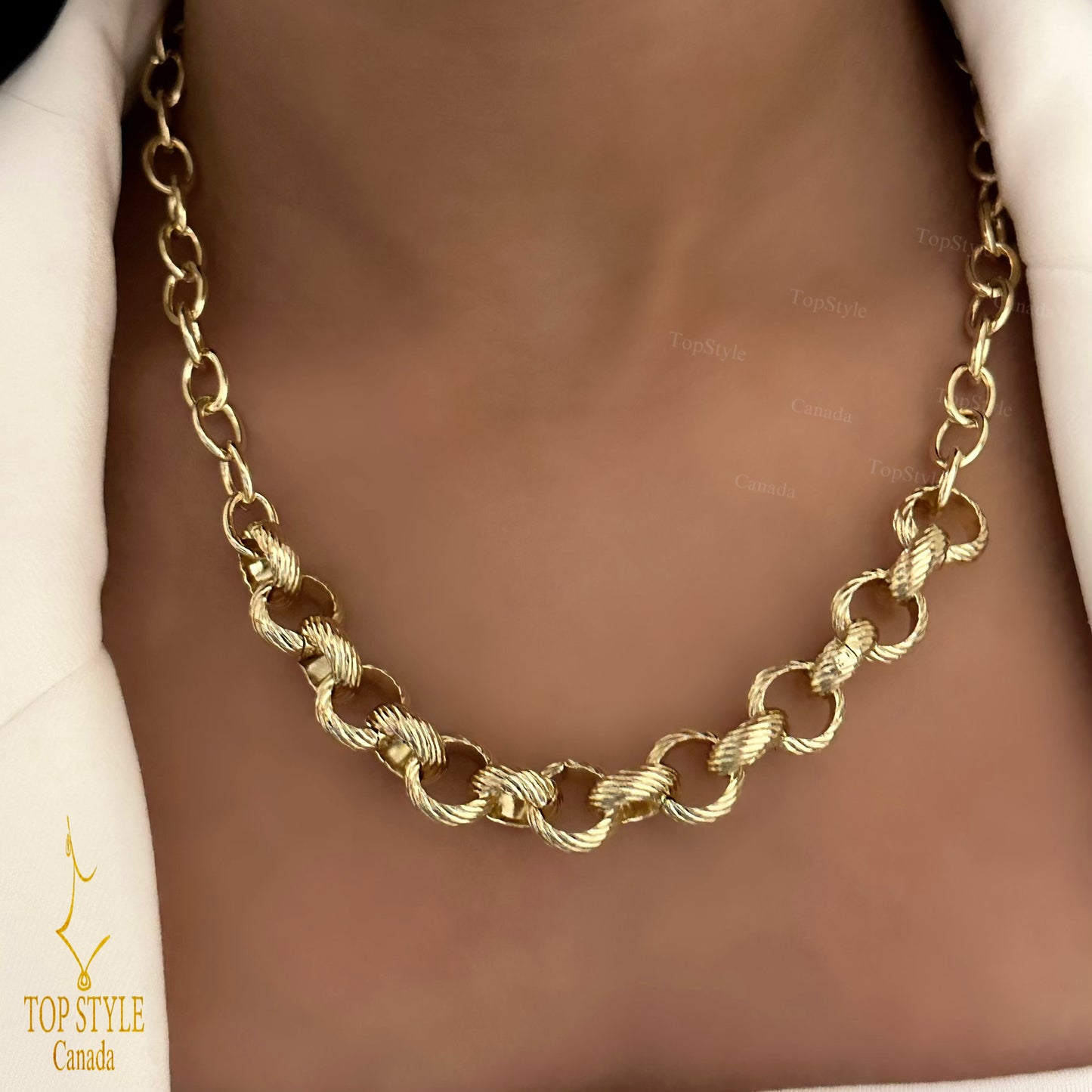 Twisted 18K Gold Plated Statement Set