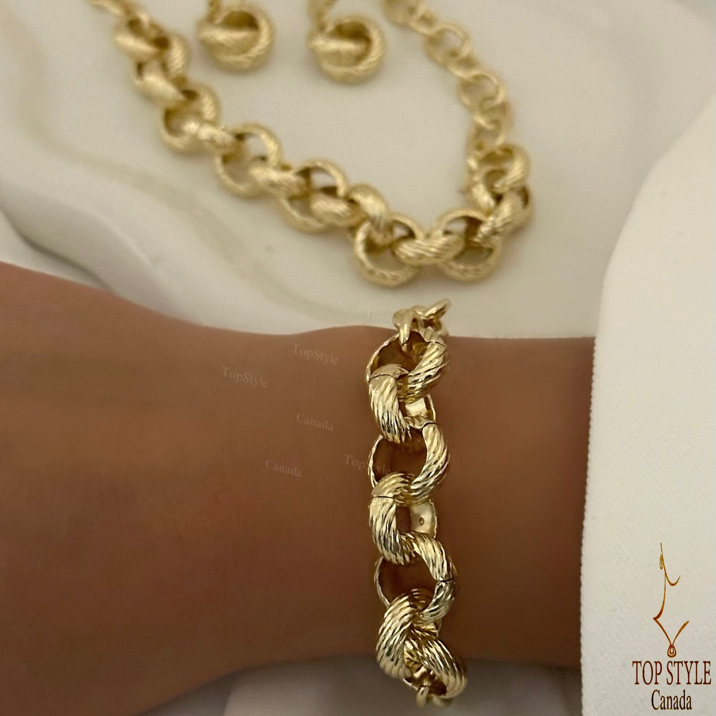 Twisted 18K Gold Plated Statement Set