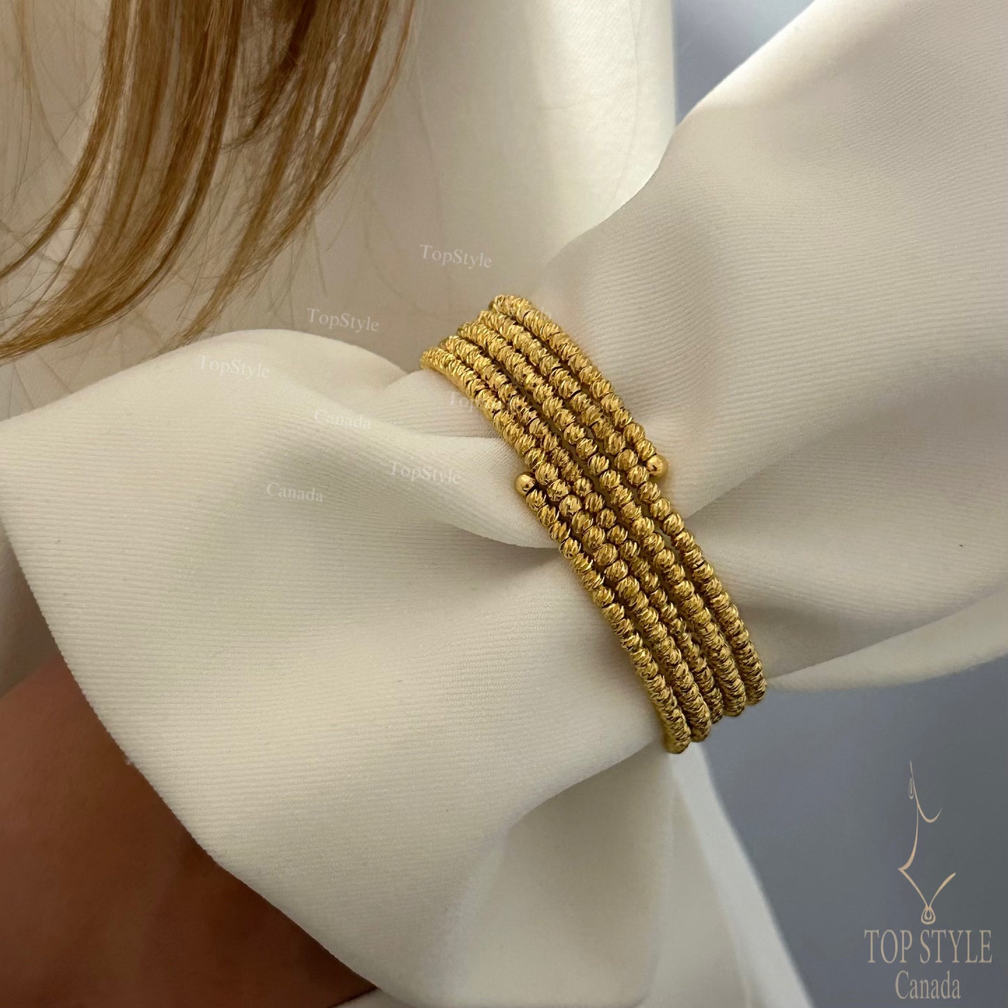 Mix & Match Gold Plated Dorica Small Bead Wrap Bracelet / Ring