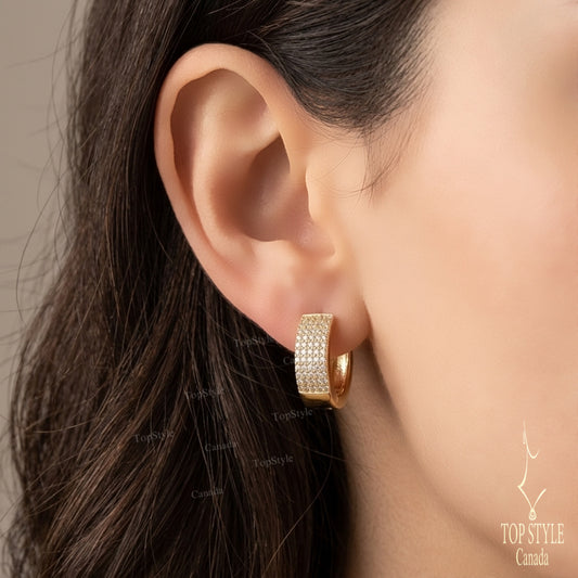 Gold-Plated Sparkle Hoop Earrings