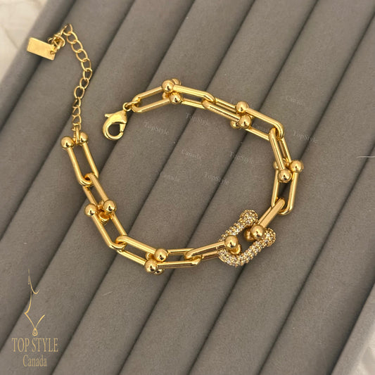 21K Gold Plated Link Bracelet