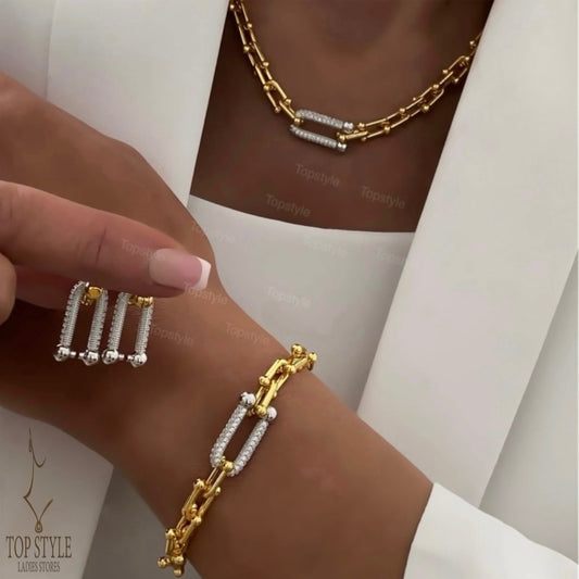 Two-Tone Gold Plated Link Set (3 Pieces)