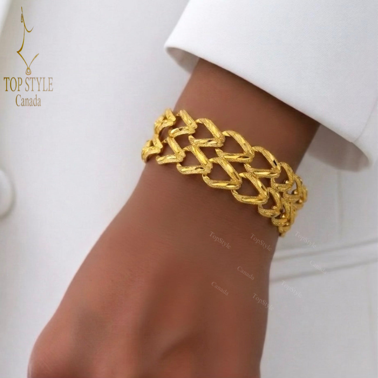 Bracelet chaîne audacieux plaqué or 21 carats