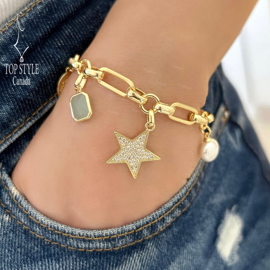 Lucky Charms Gold Plated Bracelet