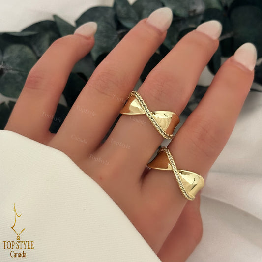 18k Gold-Plated Adjustable Infinity Ring