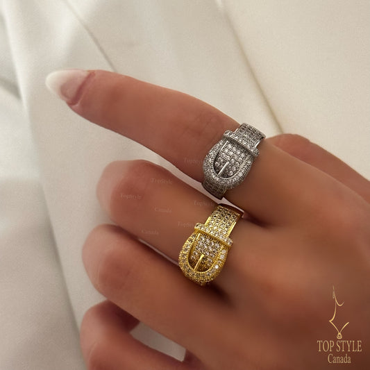 18K Gold-Plated Belt Buckle Ring