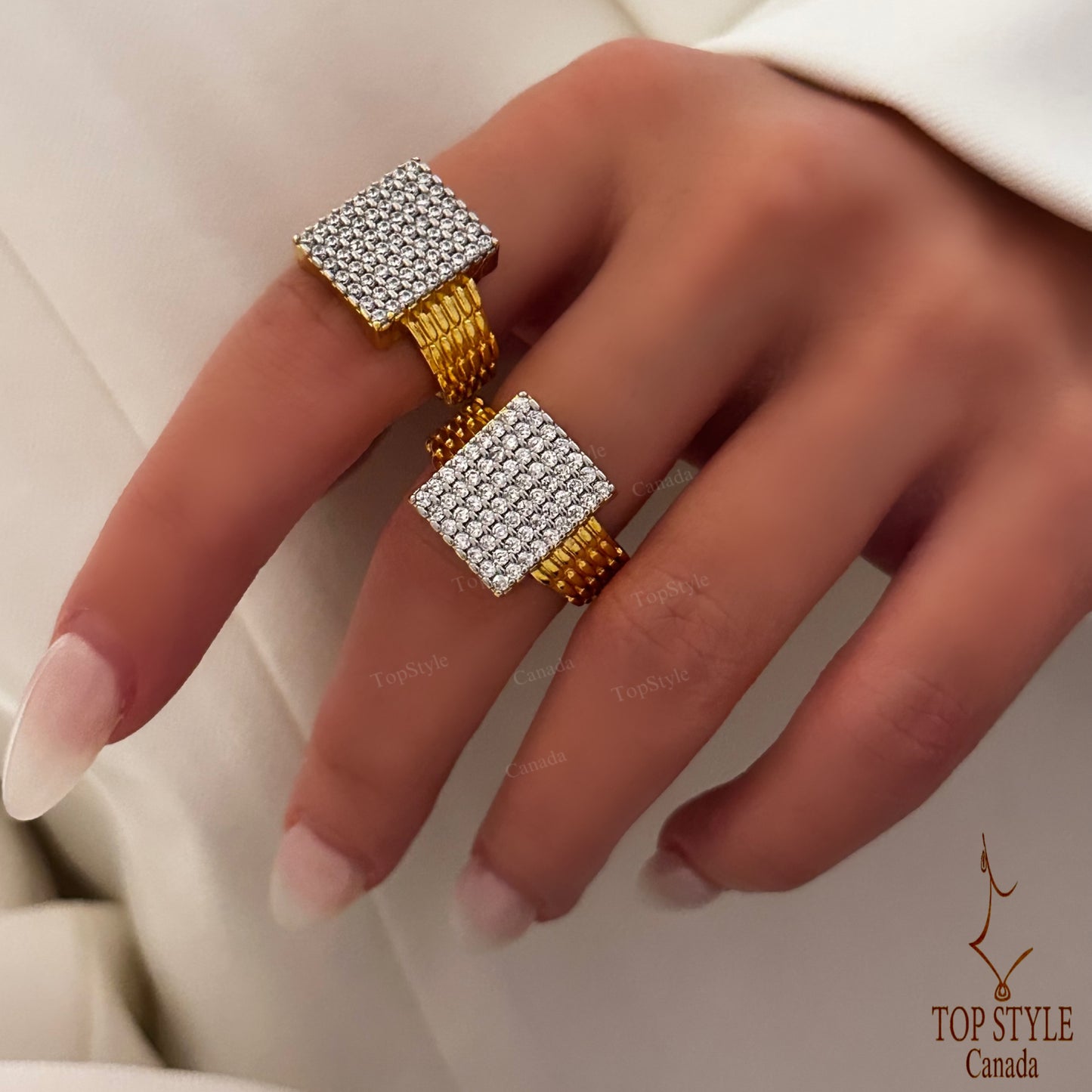 21K Gold-Plated Adjustable Ring