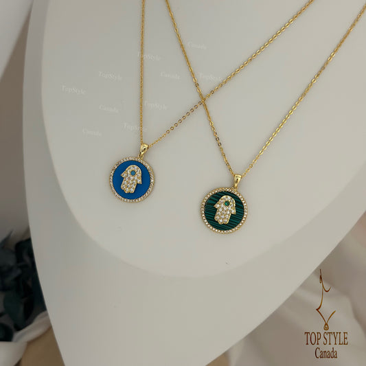 Hamsa Hand Gold Plated Necklace