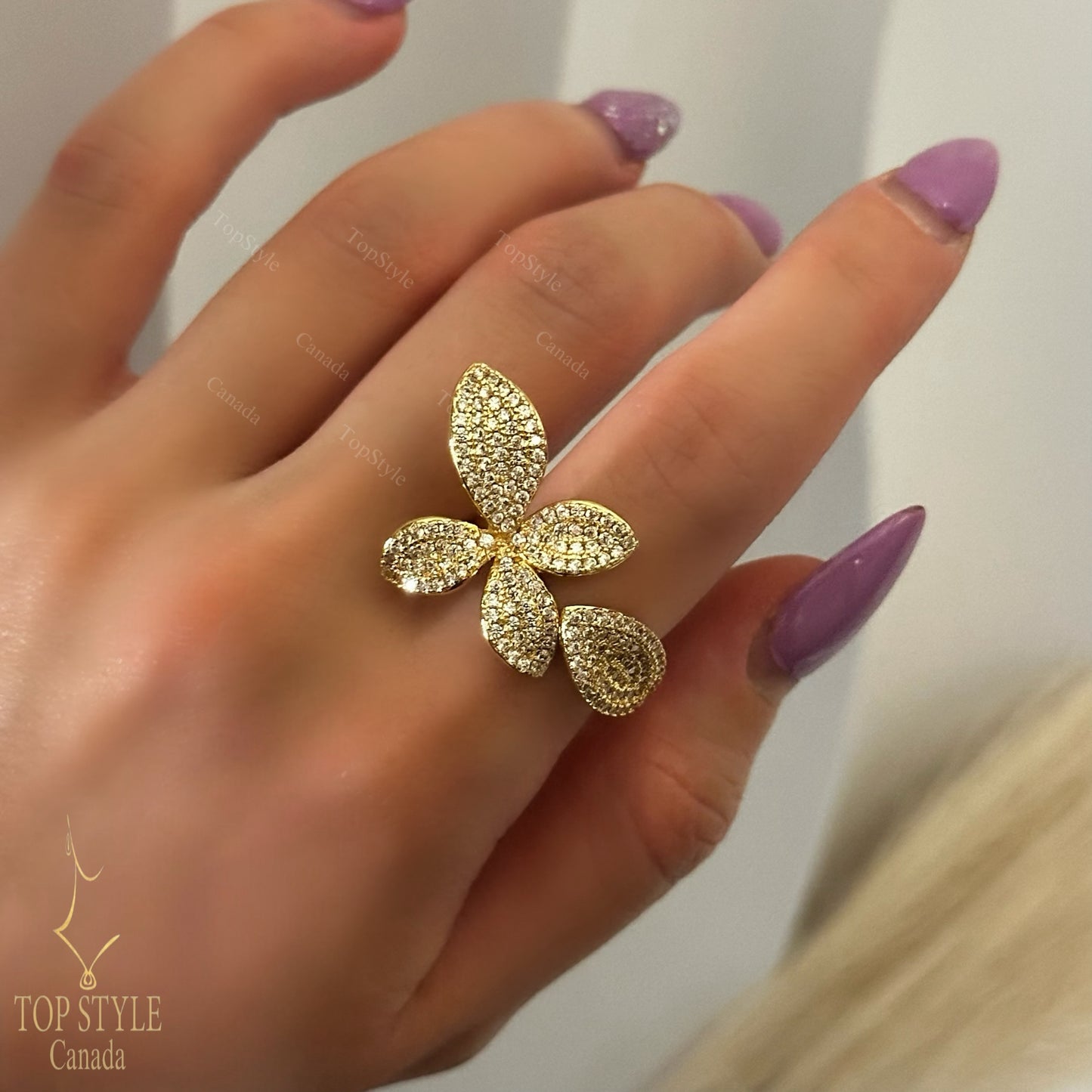 18K Gold-Plated Flower Ring